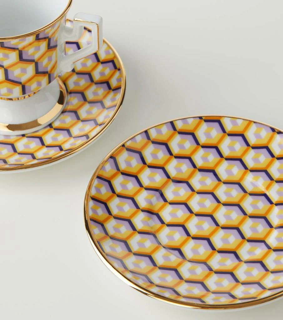 LA DOUBLE J Cubi Giallo set of 2 espresso cups and saucers 3