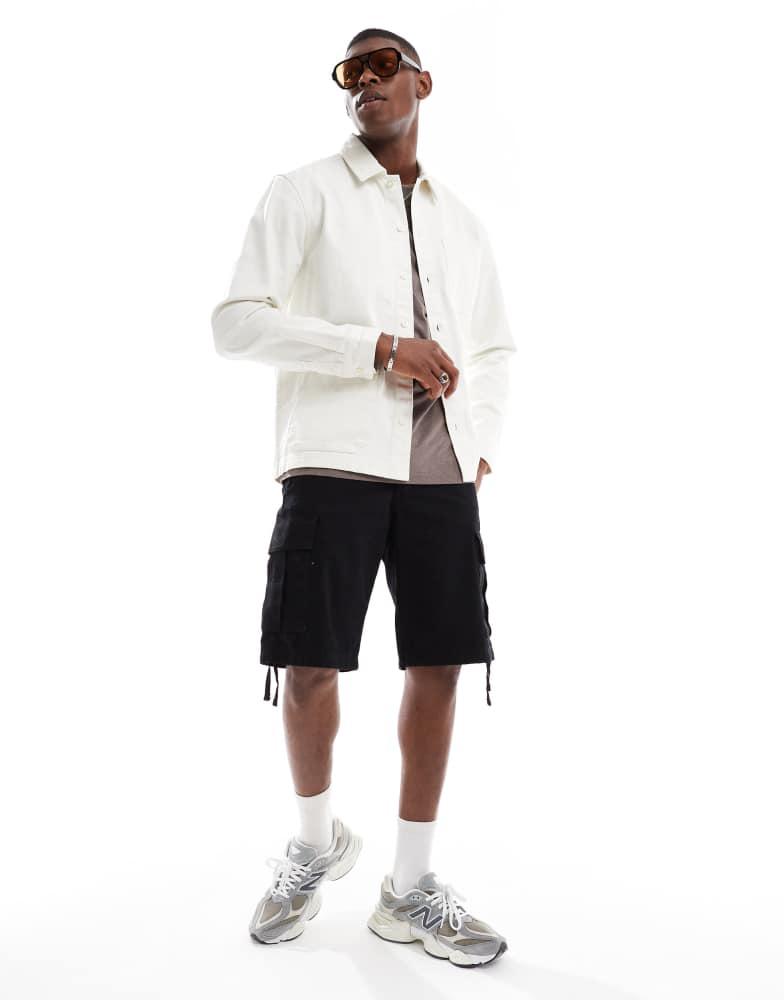 New Look New Look twill over shirt in off white