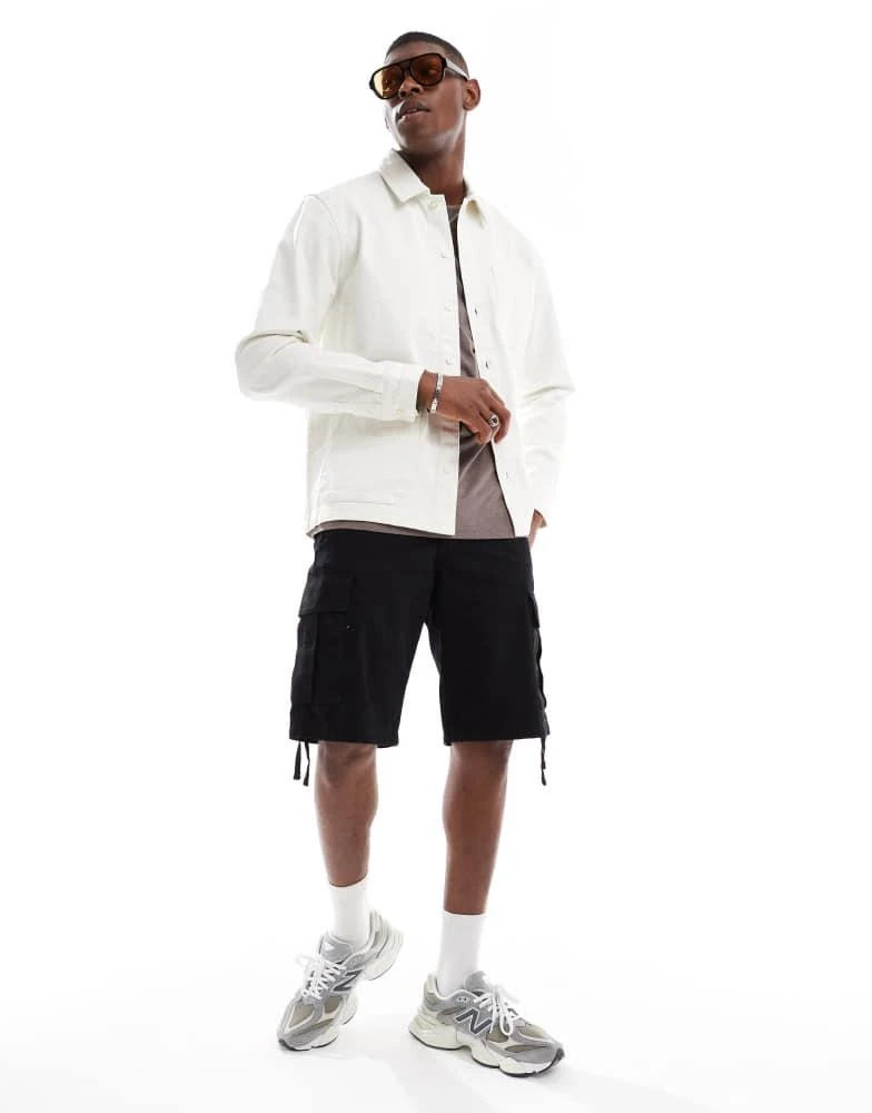 New Look New Look twill over shirt in off white 2