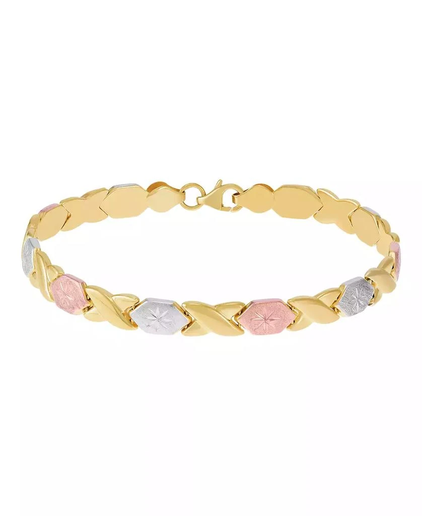 Macy
s Lobster Clasp Stampato Chain Bracelet in 14k Gold Plated Sterling Silver 1