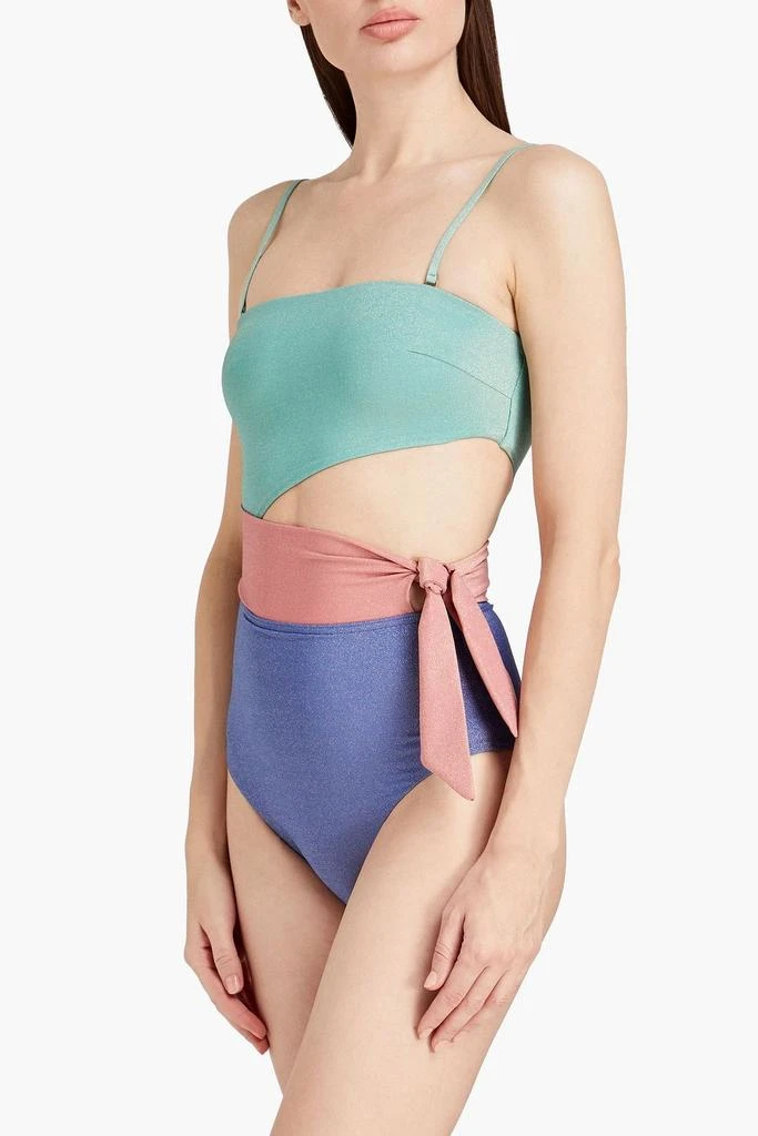 Zimmermann Cutout Lurex bandeau swimsuit 5
