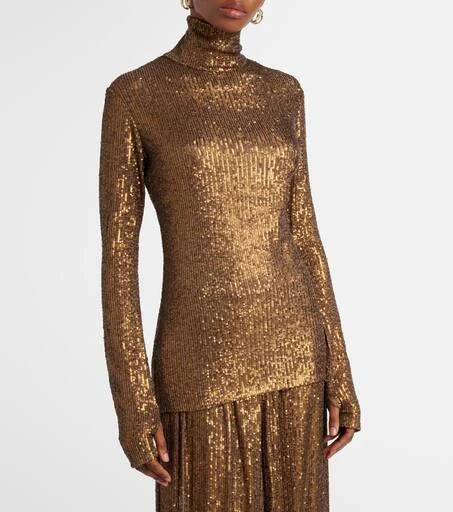 Norma Kamali Sequined turtleneck top 6