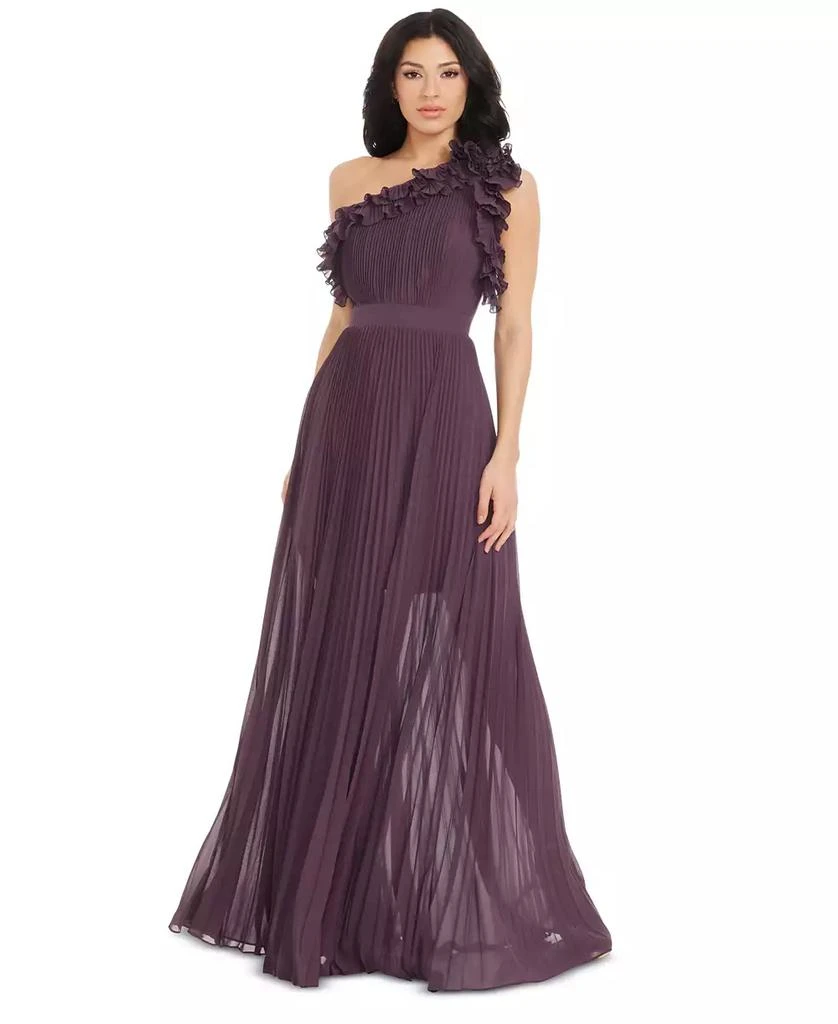 Dress The Population Women's Vida Ruffled One-Shoulder Ball Gown 1