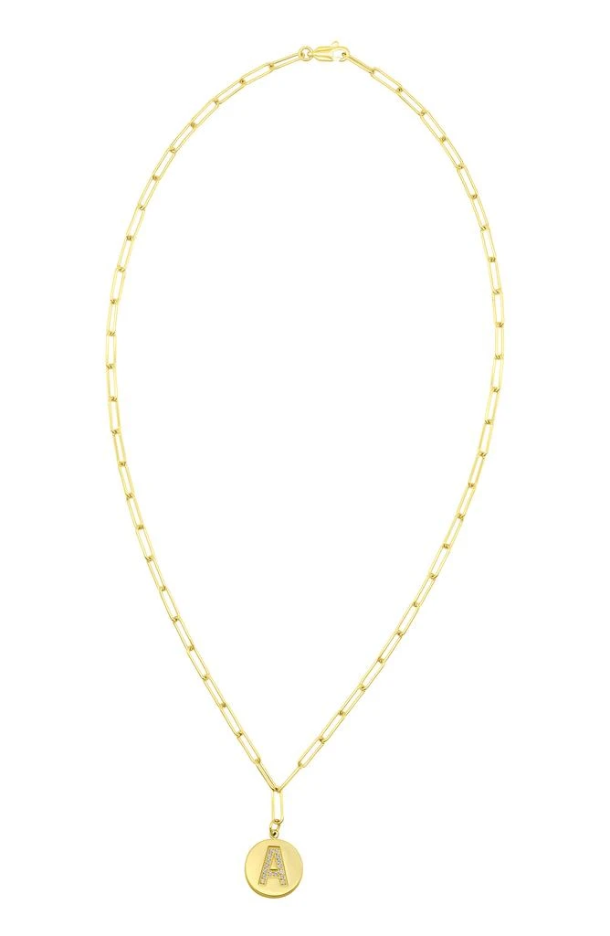ADORNIA 14K Gold Plated Pavé Initial Pendant Necklace 2