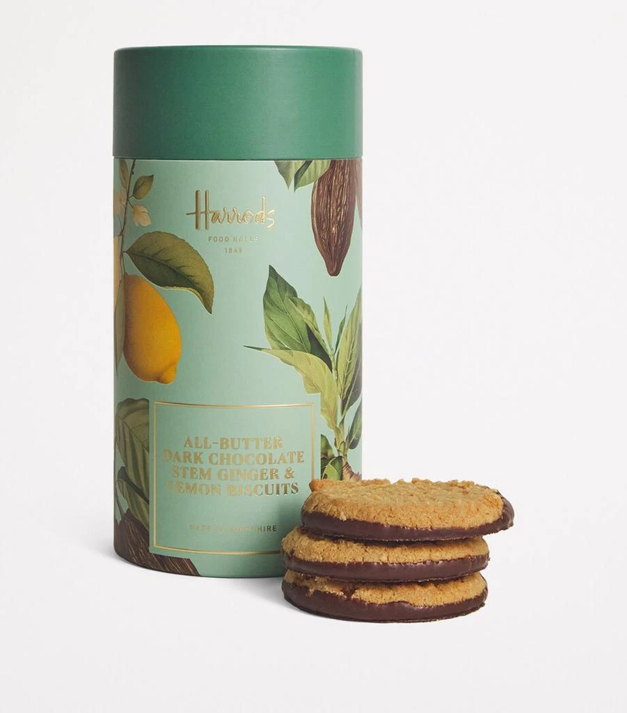 Harrods All Butter Dark Chocolate Stem Ginger and Lemon Biscuits (200g) 2