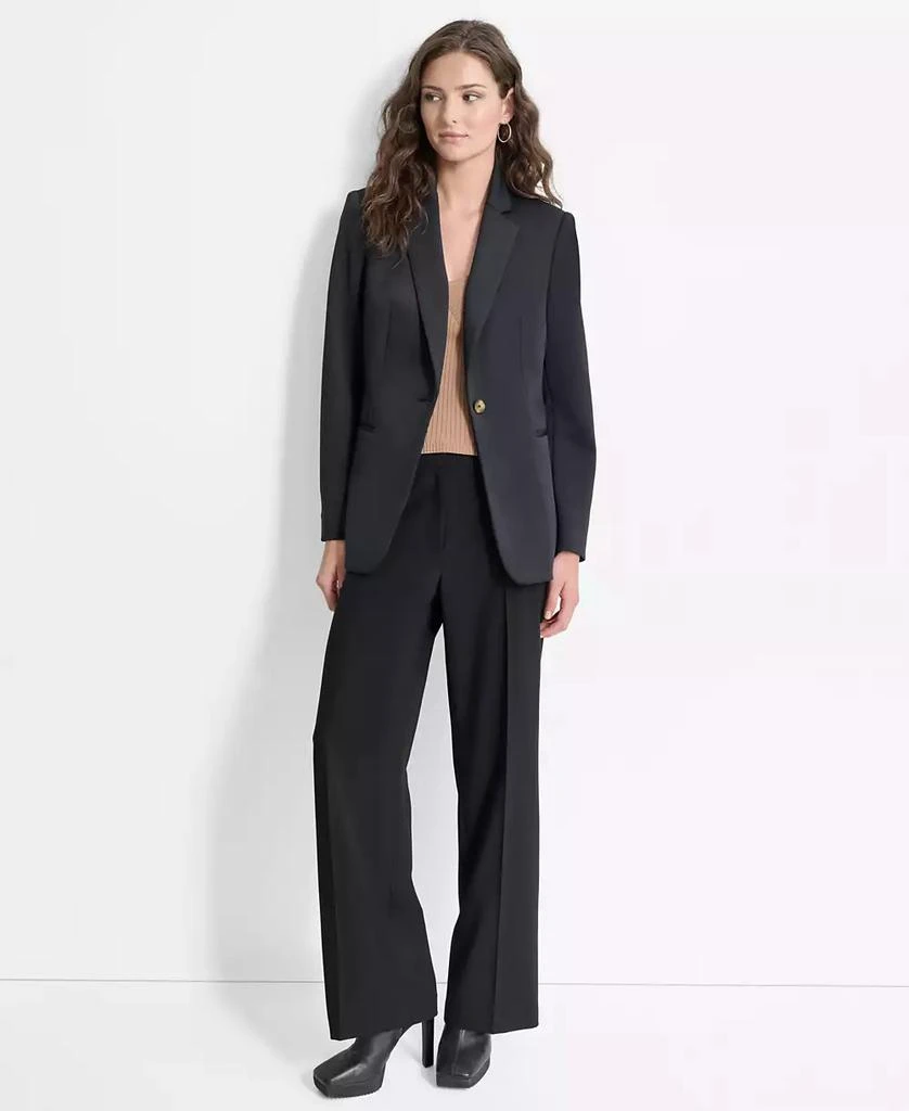 DKNY Women's Single-Button Padded-Shoulder Blazer 6