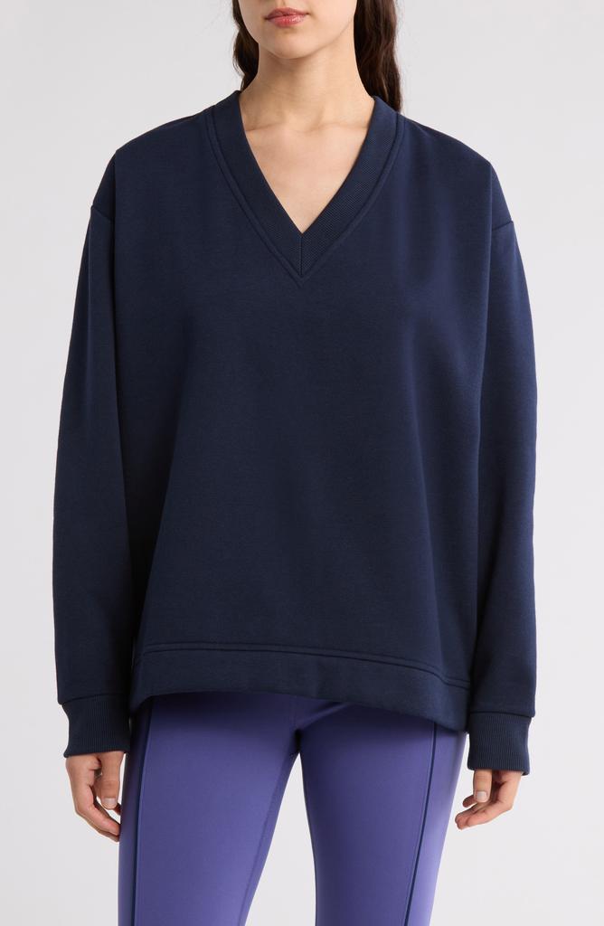 Zella Feather Fleece Oversize V-Neck Pullover