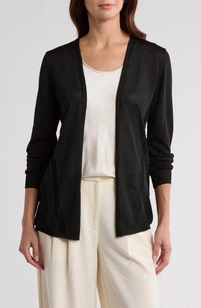 DR2 by Daniel Rainn Shimmer Open Front Long Cardigan 1
