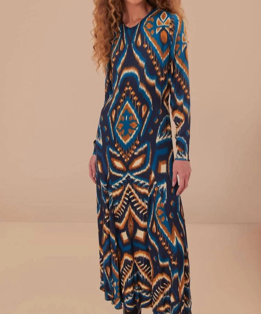 Farm Rio Pineapple Ikat-Inspired Maxi Dress - Pineapple Ikat Blue Farm Rio Pineapple Ikat-Inspired Maxi Dress - Pineapple Ikat Blue
