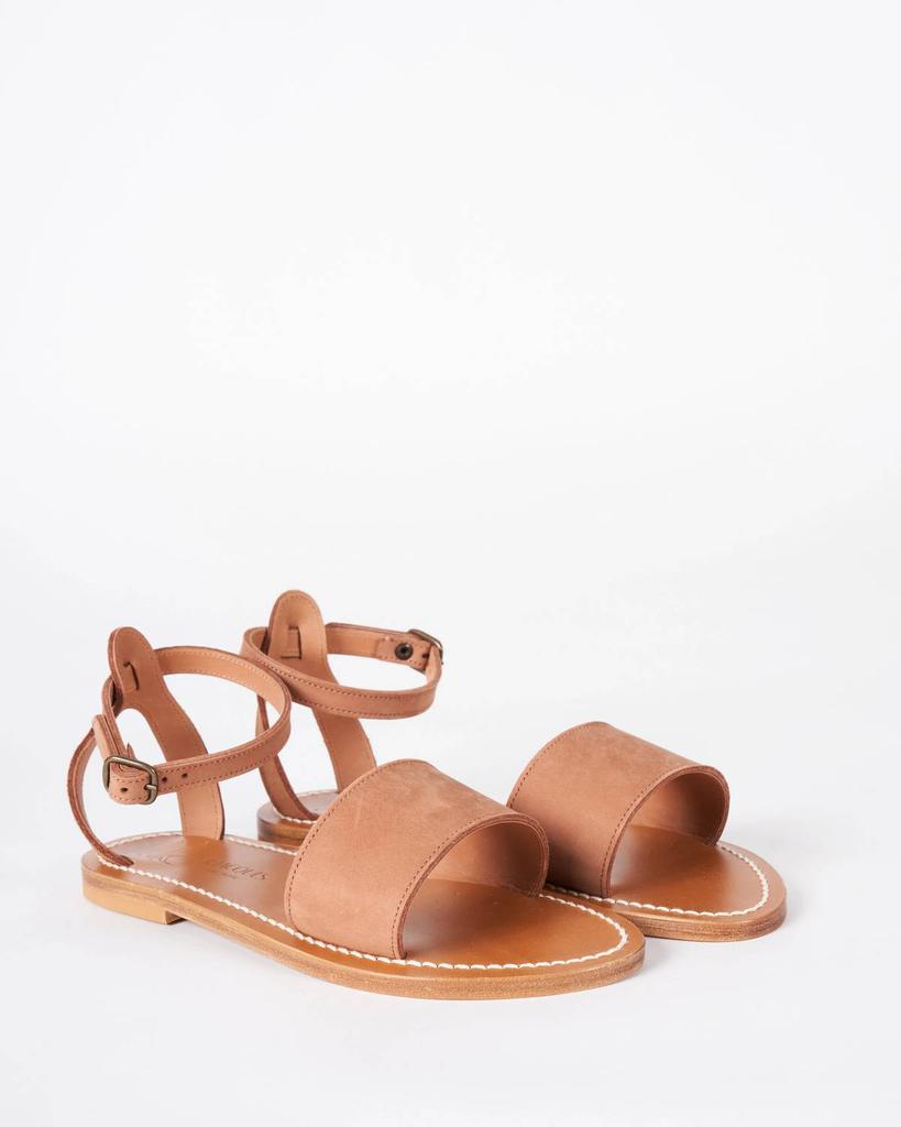 K. Jacques Promethee Single Band Ankle Strap Sandal In Nubuk Luggage