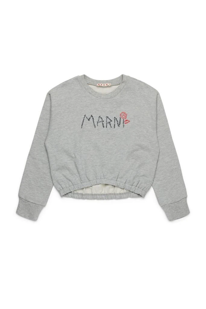 Marni Marni Kids Logo Embroidered Crewneck Sweatshirt 1