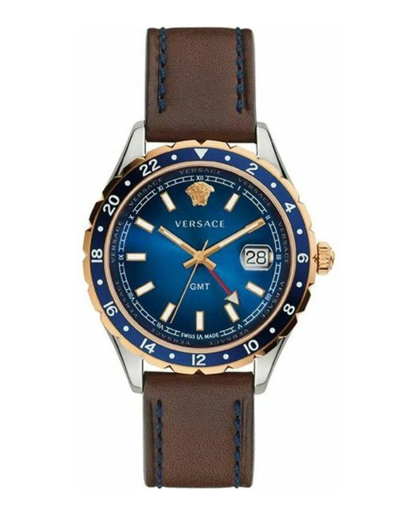 Versace Hellenyium GMT Leather Watch 1