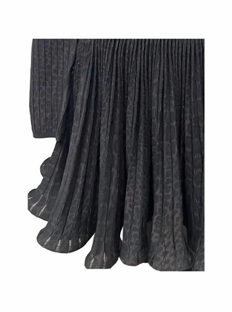 Alaia Alaia - Ribbed Stretch Long Sleeves Skater Mini Dress 2