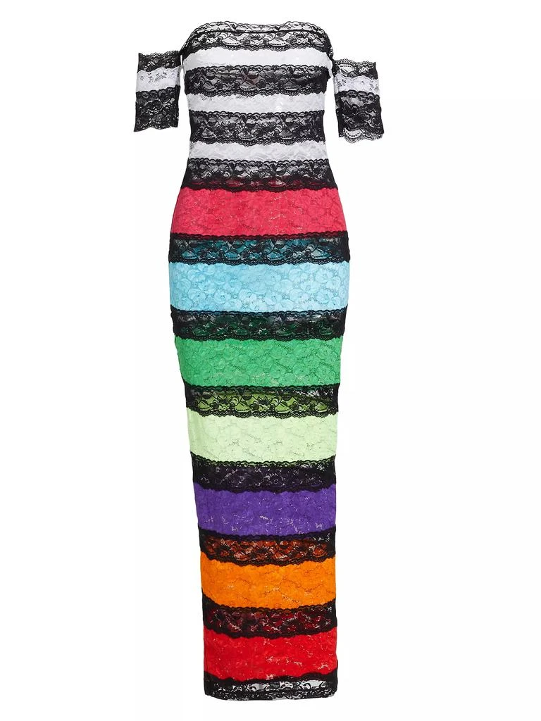 BruceGlen Prism Collection Colorblocked Lace Maxi Dress 1