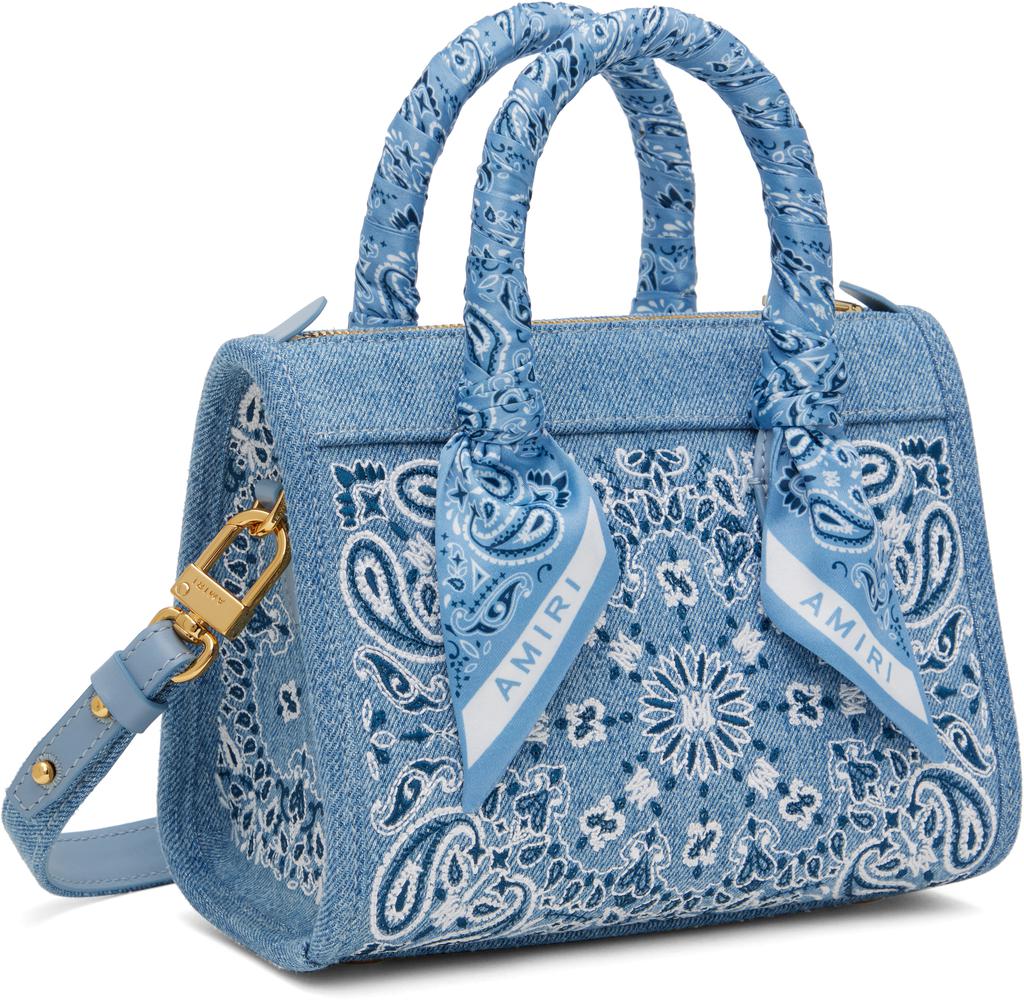 Shop Blue Denim Bandana Micro Triangle Bag on Sale at BeyondStyle