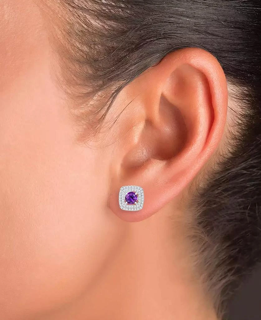 Macy's 2-Pc. Set Amethyst (2-5/8 ct. t.w.) & Lab-Grown White Sapphire (7/8 ct. t.w.) Pendant Necklace & Matching Stud Earrings in Sterling Silver 3