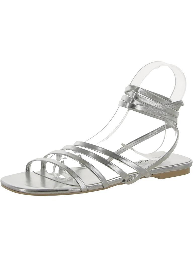 Rampage Athena Womens Faux Leather Square Toe Strappy Sandals