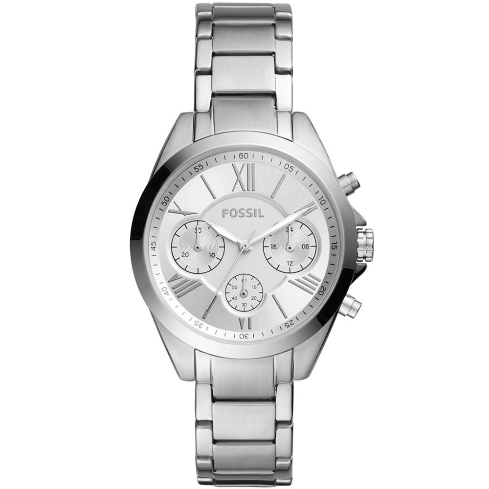 Fossil Women's Modern Courier Chronograph Stainless Steel Silver-Tone Watch 36mm 1