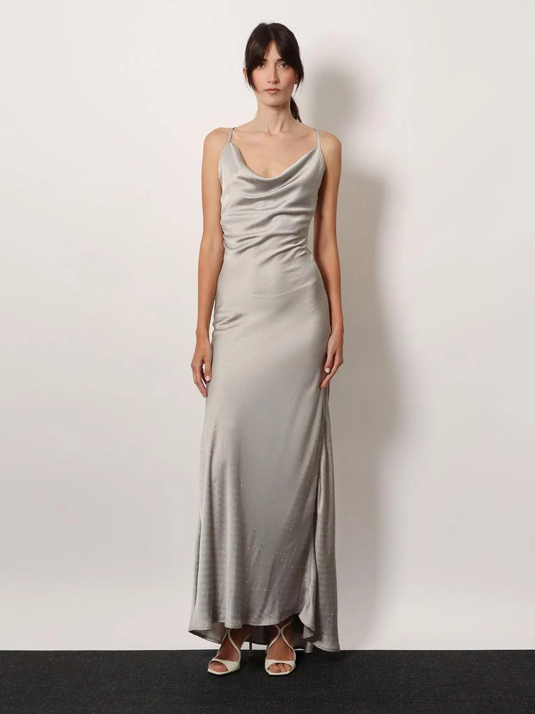 ACTUALEE Long dress with all-over rhinestones 2