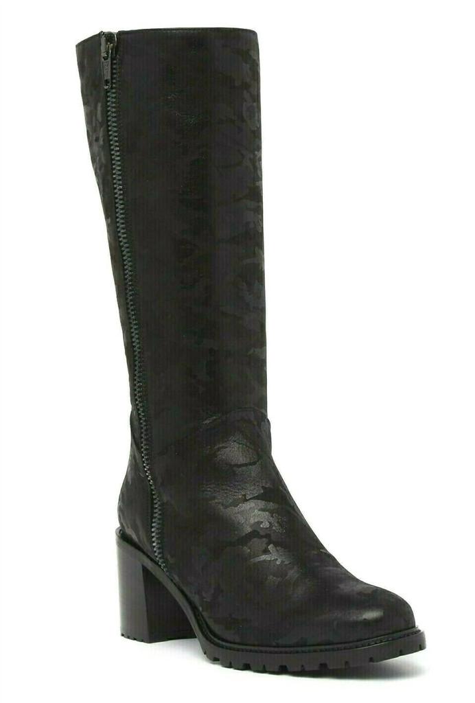 Ross & Snow Rosina Heeled Boots In Black Camo