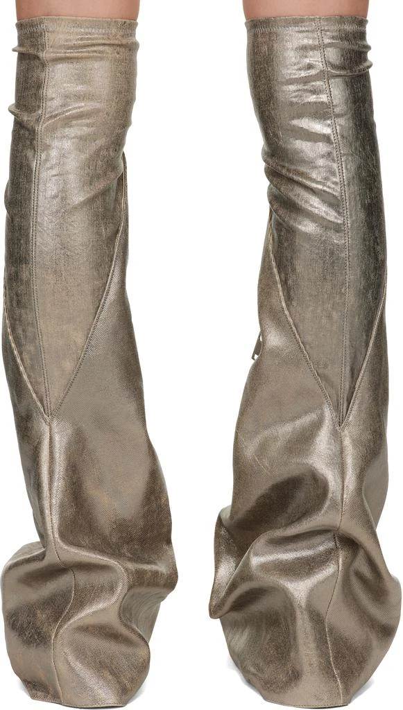 Rick Owens Silver Concordians Cargo Fetish Tall Boots 2