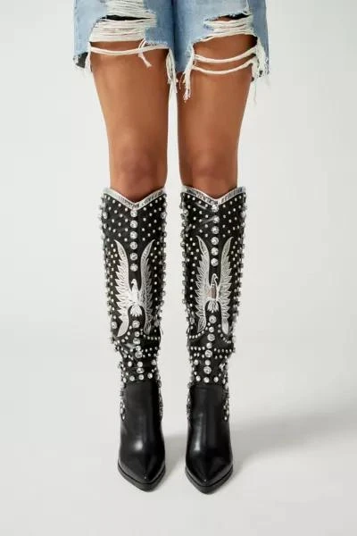 Azalea Wang Azalea Wang Metallic Upbeat Rhinestone Cowboy Boot 2
