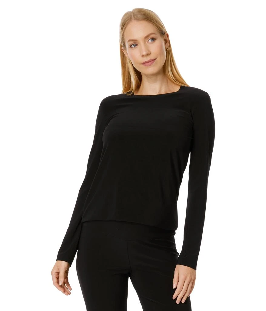 Norma Kamali Long Sleeve Crew Top 1