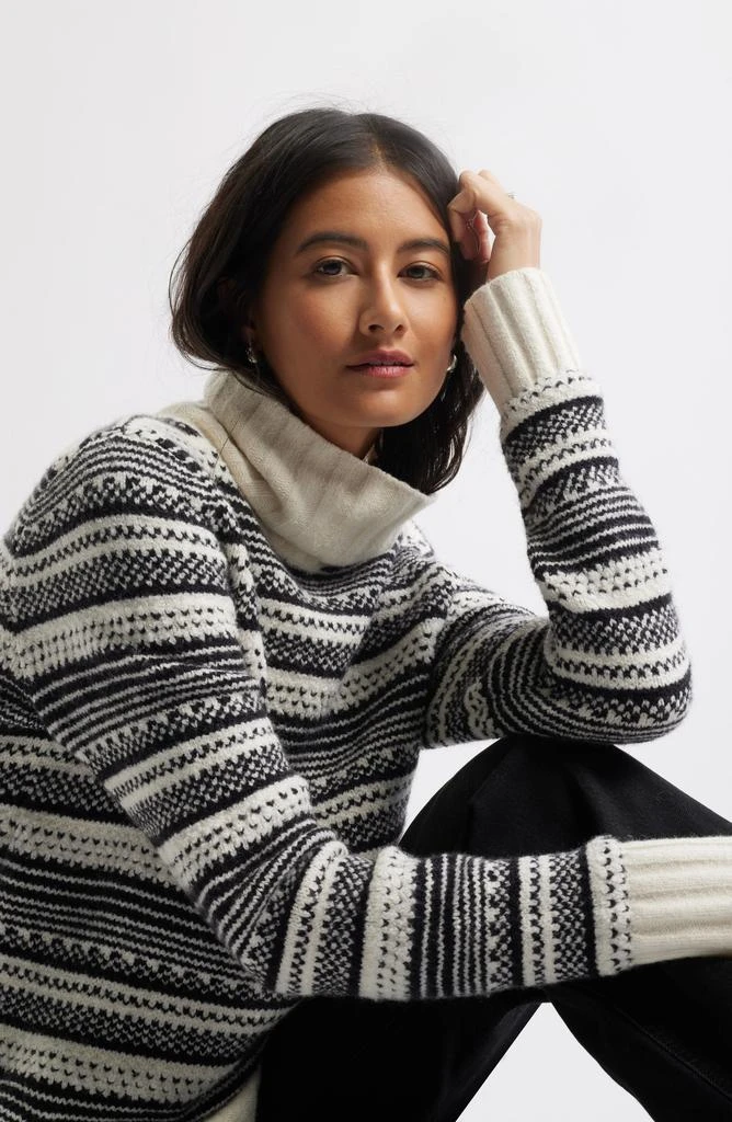 Caslon Stripe Jacquard Turtleneck Sweater 1