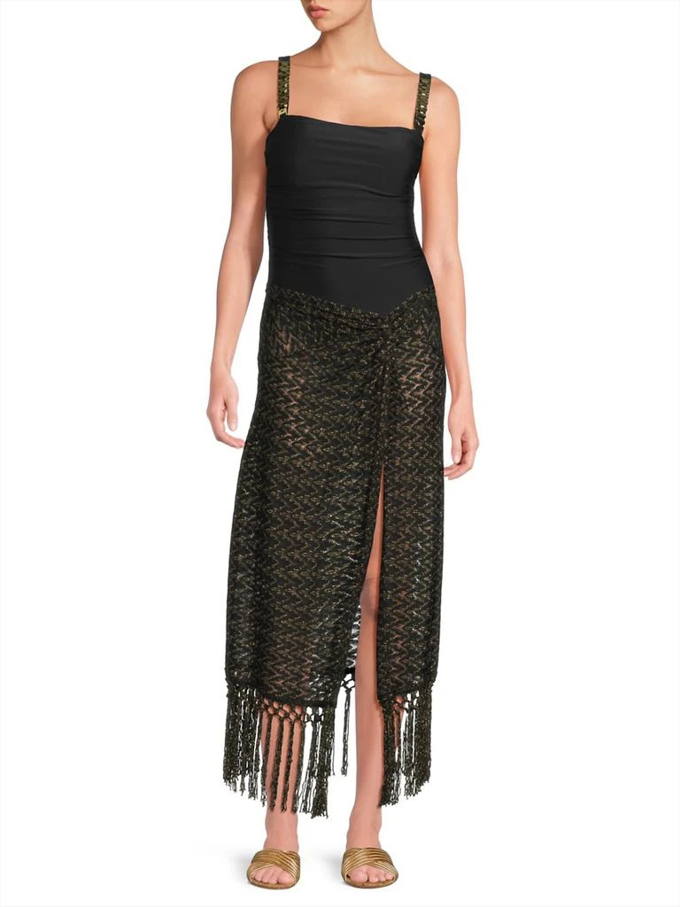 Ramy Brook Gaia Zig-Zag Metallic Tassel Skirt 2
