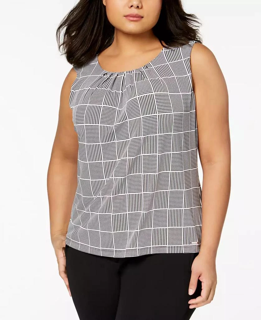 Calvin Klein Plus Size Pleated Top 1