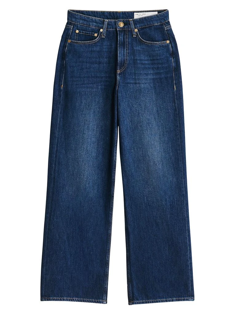 Rag 
Bone Logan Mid-Rise Wide-Leg Jeans 6