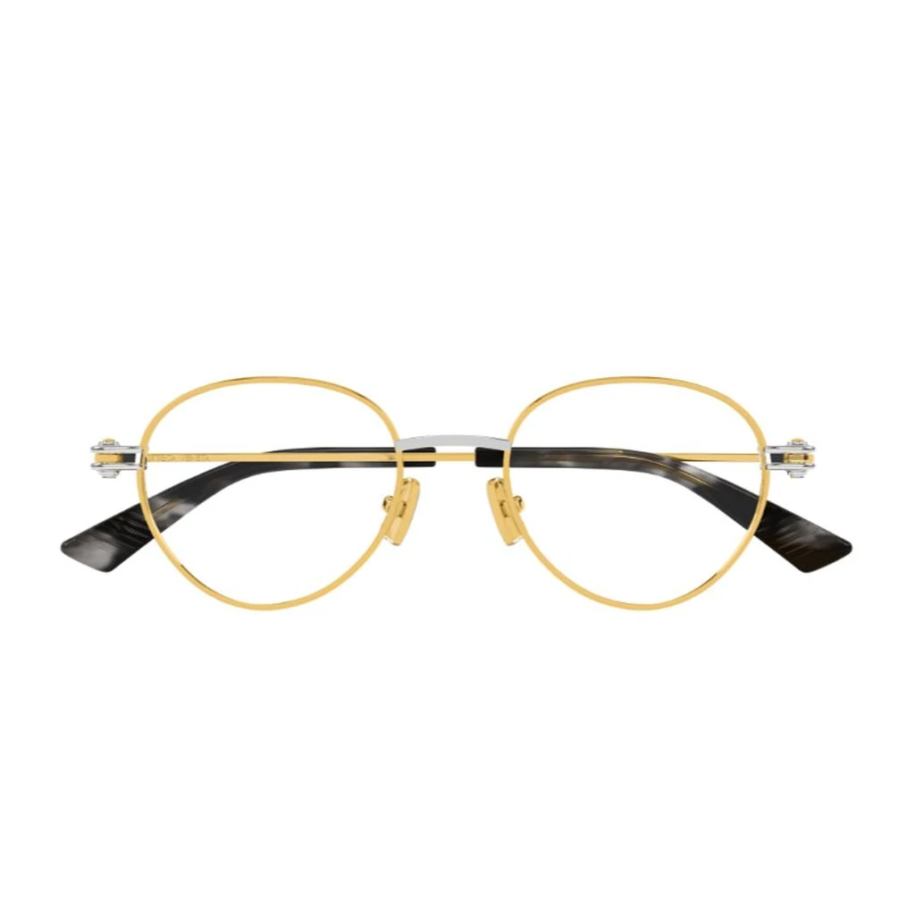 Bottega Veneta Bottega Veneta Bv1382o Linea Ribbon 002 Gold Transparent Glasses 1
