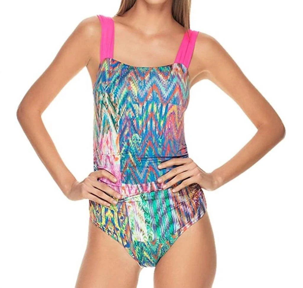 Estivo Shirred One Piece Swimsuit In Navajo 1