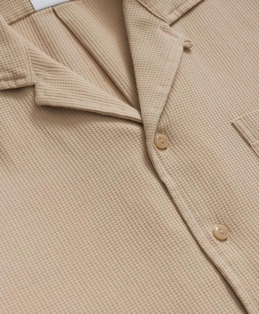 Brooks Brothers Cotton Camp Collar, Waffle Weave Short-Sleeve Shirt 2
