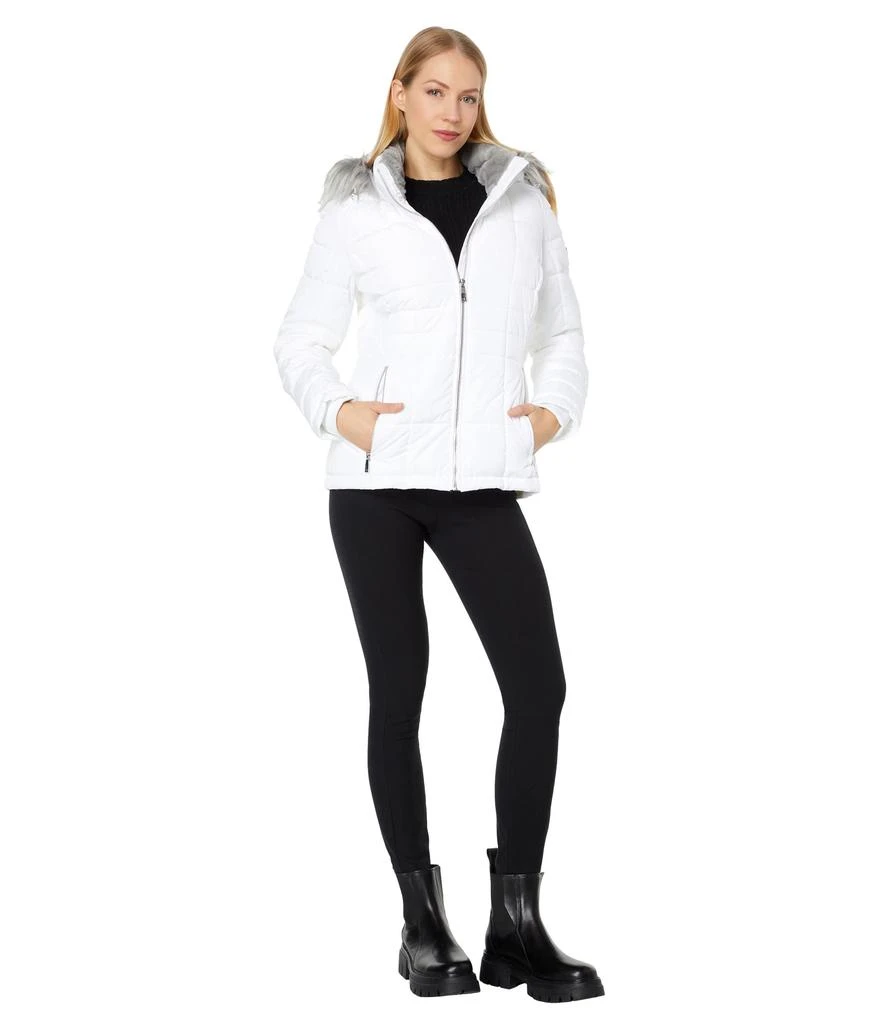 Calvin Klein Short Faux Fur Trimmed Puffer 4