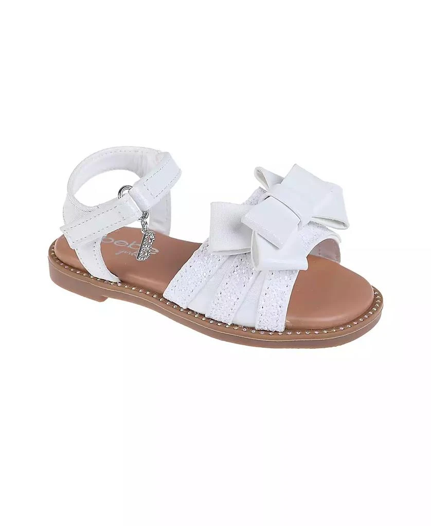 Bebe Toddler Girls Bow and Charm with Rhinestones Sandals 1