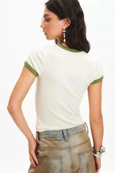 BDG BDG Too Perfect Duck Graphic Ringer Baby Tee 4