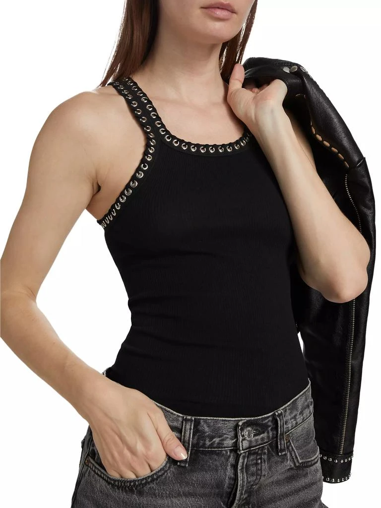 Re/Done Whipstitch Ribbed Cotton Tank Top 6