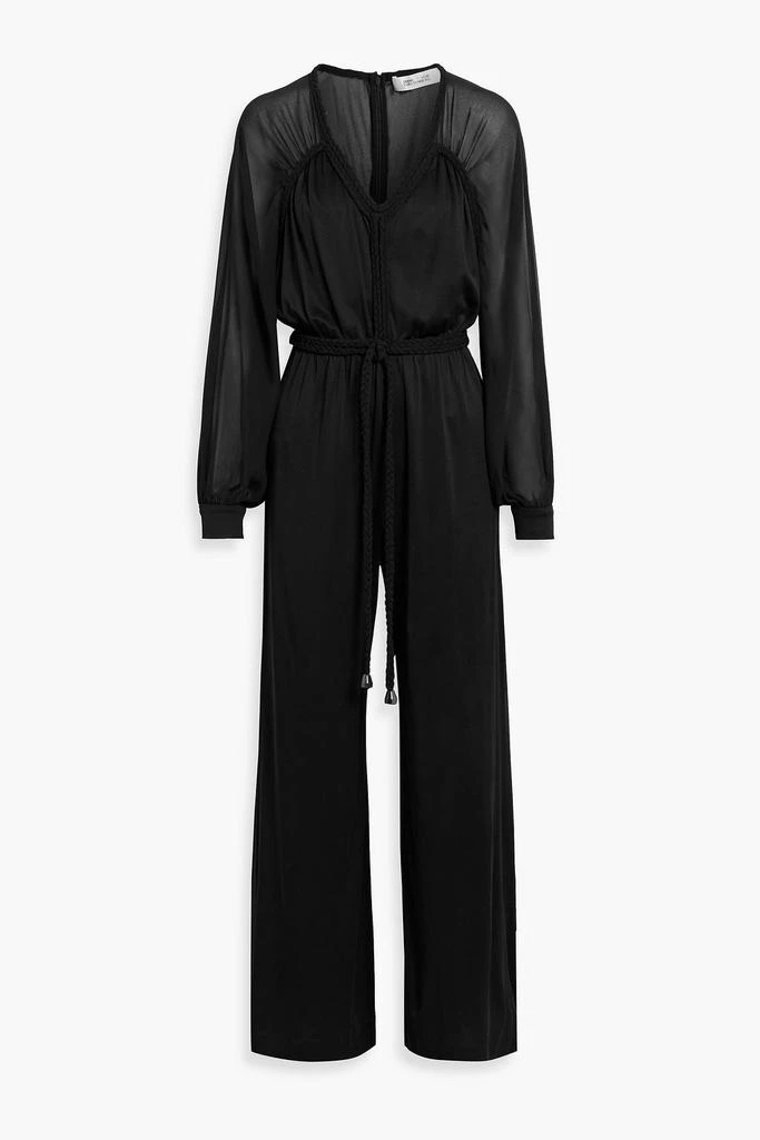 Diane von Furstenberg Ophelia chiffon and jersey wide-leg jumpsuit