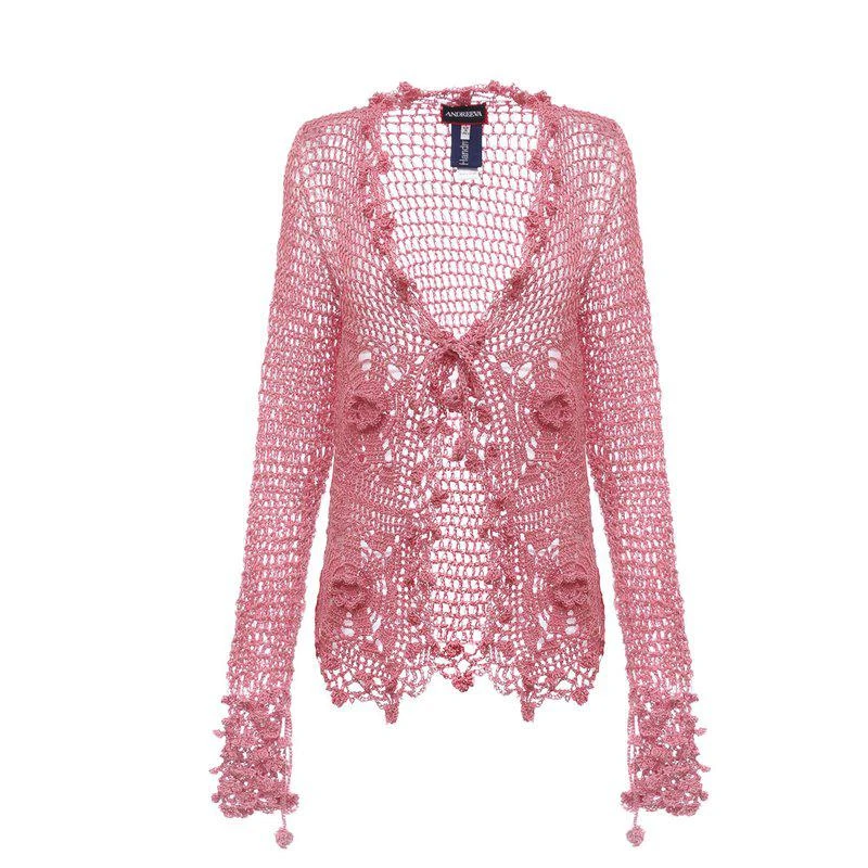 ANDREEVA Dust Rose Handmade Crochet Shirt 1