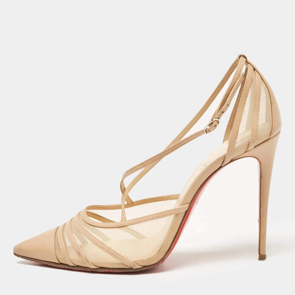 Christian Louboutin Christian Louboutin Beige Leather and Mesh Theodorella Pumps Size 41 1
