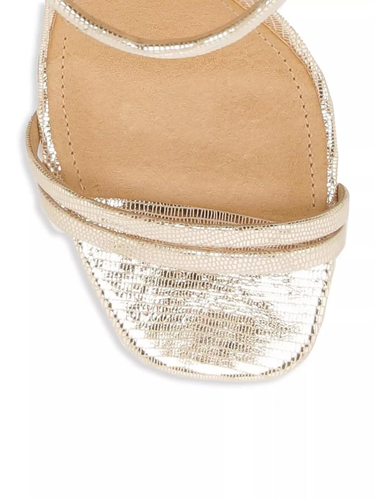 Schutz Altina Metallic Embossed Leather Sandals 4