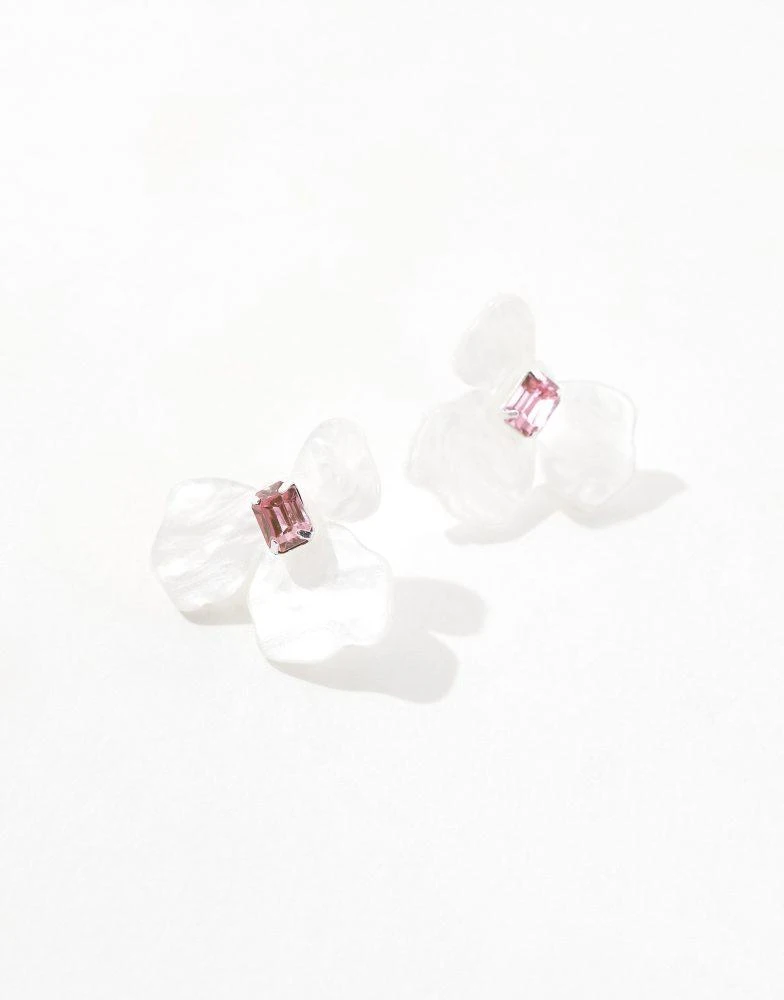 True Decadence True Decadence pearlescent flower earrings in white 2