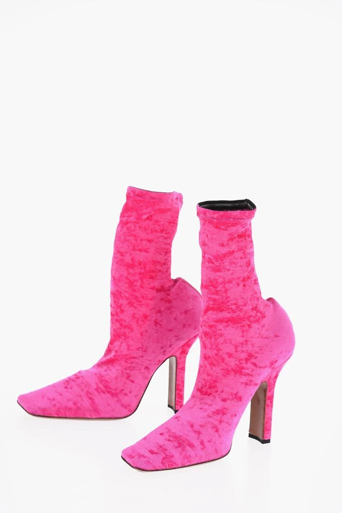 Vetements Velvet Sock Ankle Boots With Square Toe Heel 11.5Cm 1