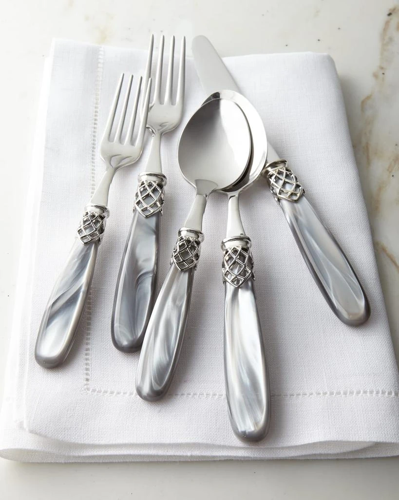 Neiman Marcus French Shine 20-Piece Flatware Service, Gray Pearl 1