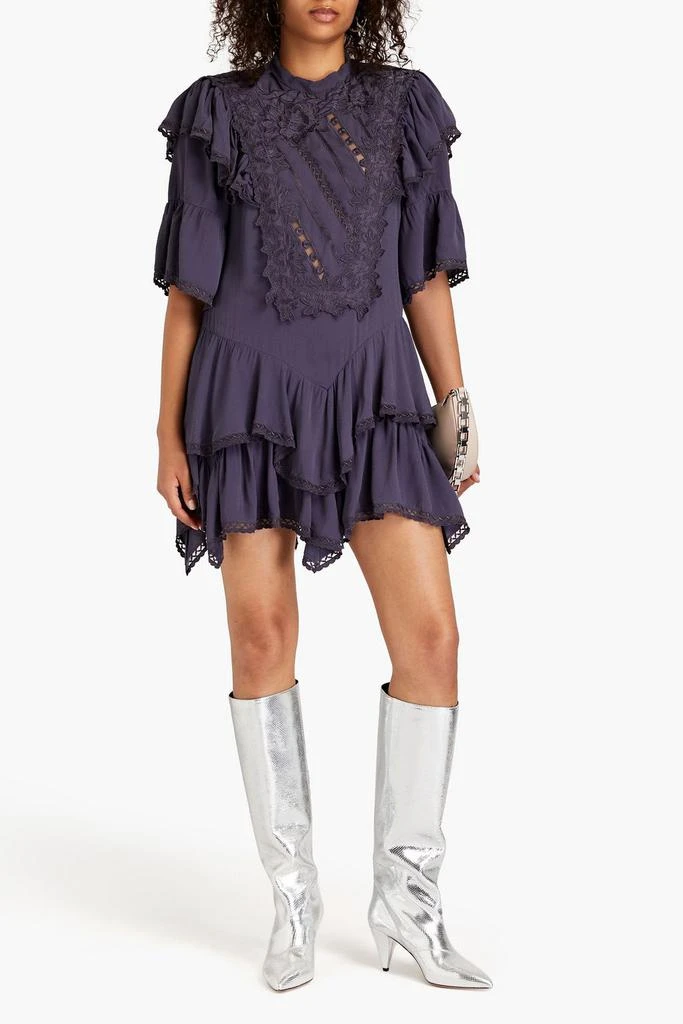 cut out embroidered dress Off-Shoulder Embroidered Crepe Mermaid Gown – Bilal El Dana main image 0