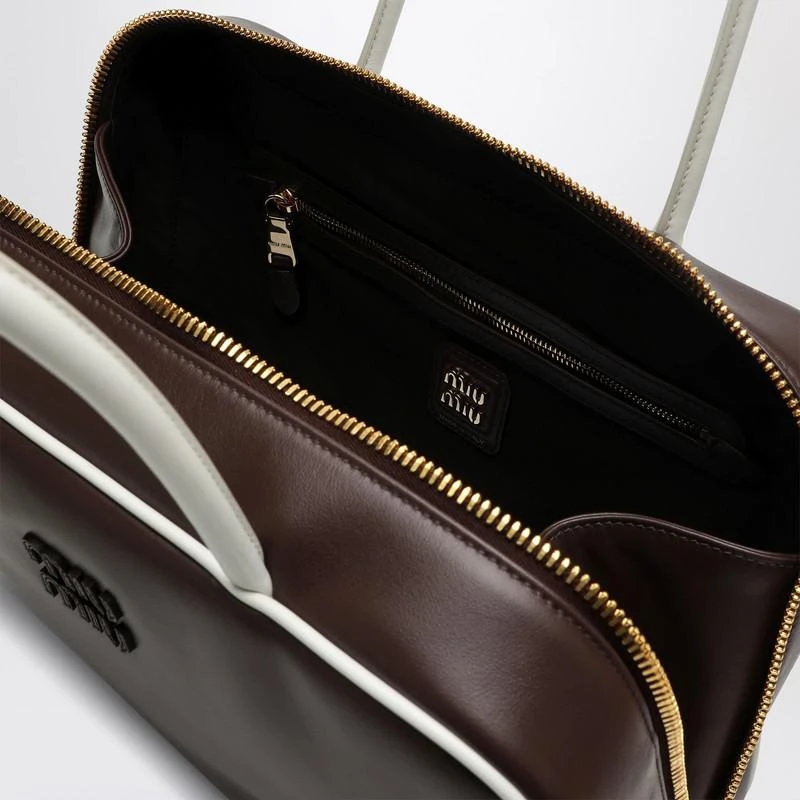 Miu Miu Brown/white leather handbag 5
