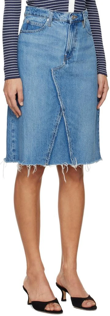 FRAME Blue Deconstructed Denim Midi Skirt 2