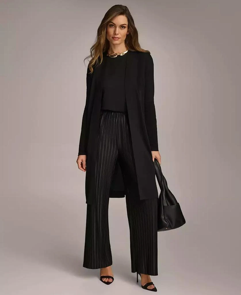 Donna Karan Women's Pull-On Pleated Wide Leg Pants 7