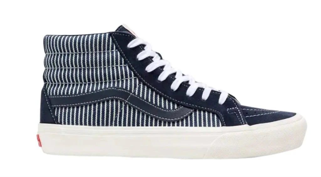 Vans Men's Mt. Vernon Mills X Sk8-Hi Reissue Shoes In Parisian Night/blue/white 1